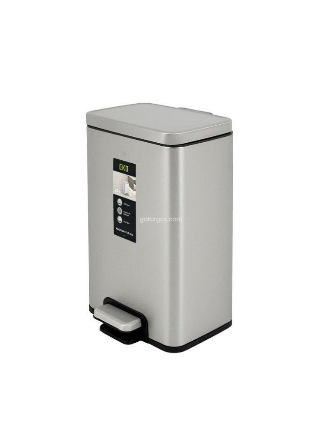 EKO Stainless Steel Silver Pedal Trash Bin 20L - Image 1